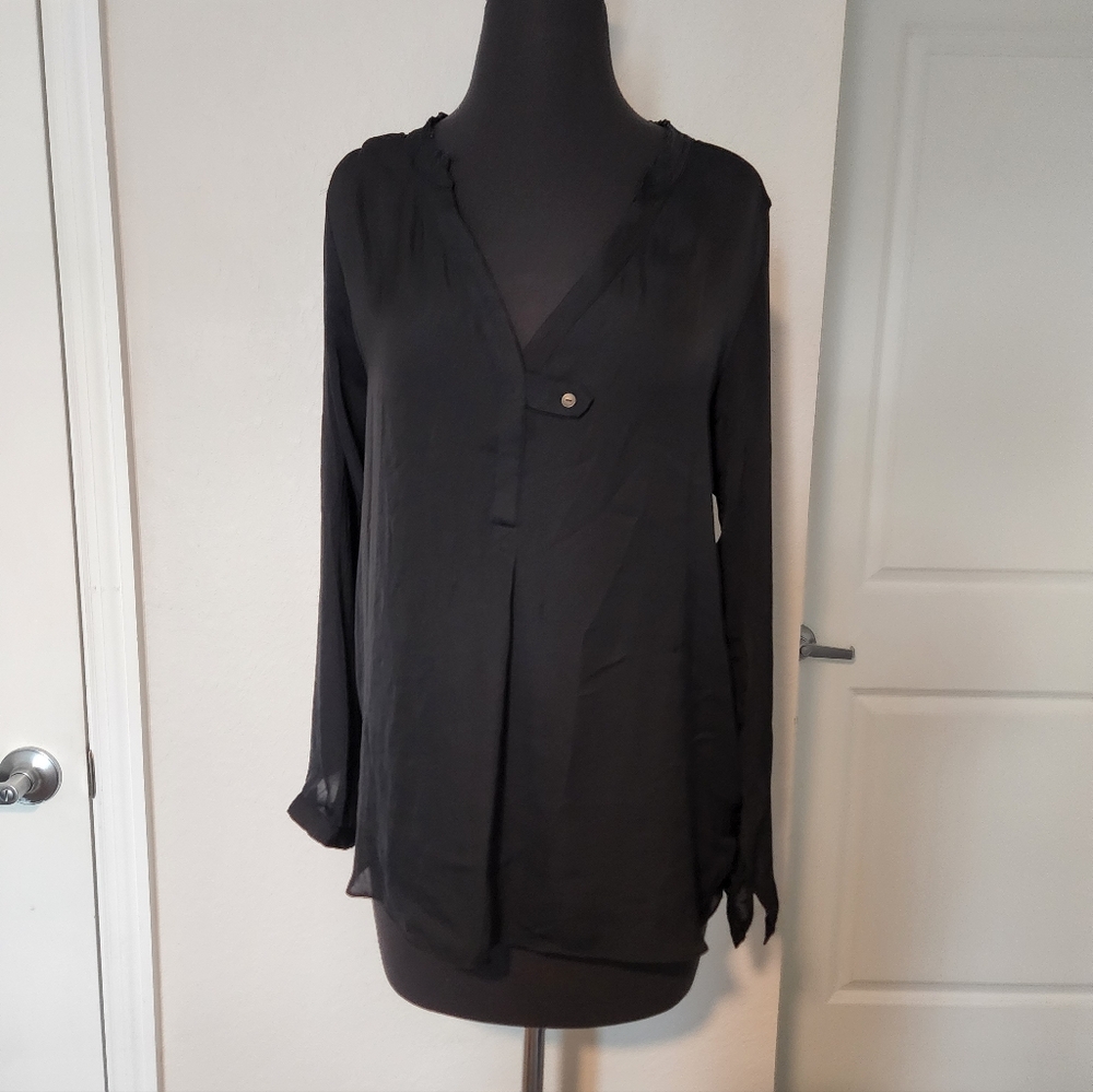 Dolan Black V-Neck Blouse